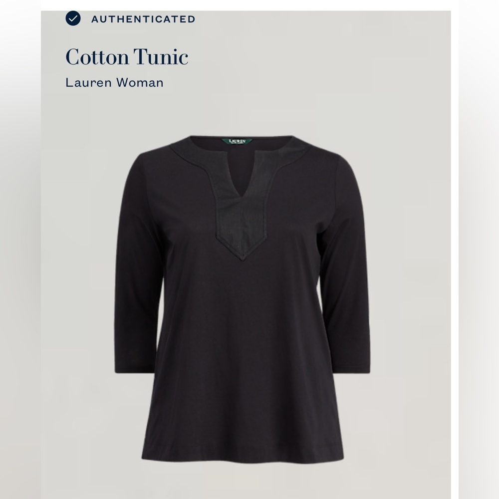 Ralph Lauren Elegant Black Cotton Tunic